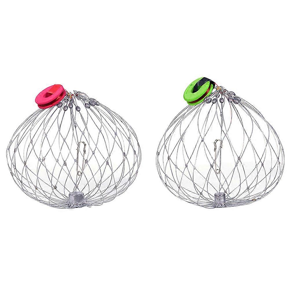 2pcs Crab Trap Steel Wire Crab Catcher Cage Wire Mesh Crab Catching Cage
