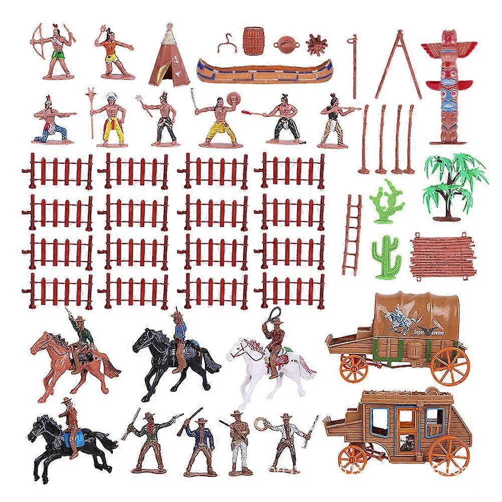 43pcs Imitated Cowboy Simulation Figurines Scale Figurines Mini Scale Figures