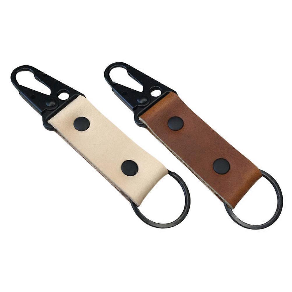 2pcs Multi-functional Key Buckles Outdoor Keychains Iron Key Chain Random Color