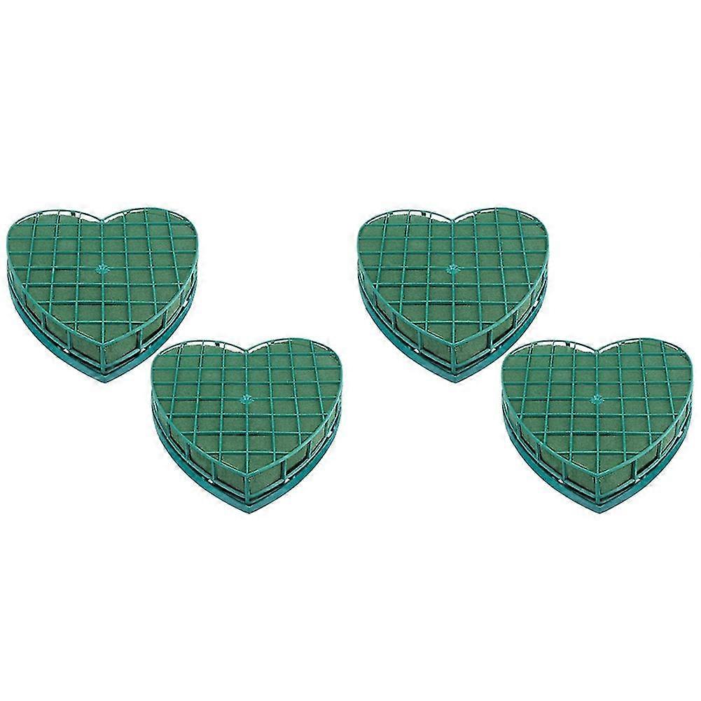 4stk Blomsterskum Hjerteformet blomsterholder med blomsterskum til bryllup Centerpiece Party Car Tabl