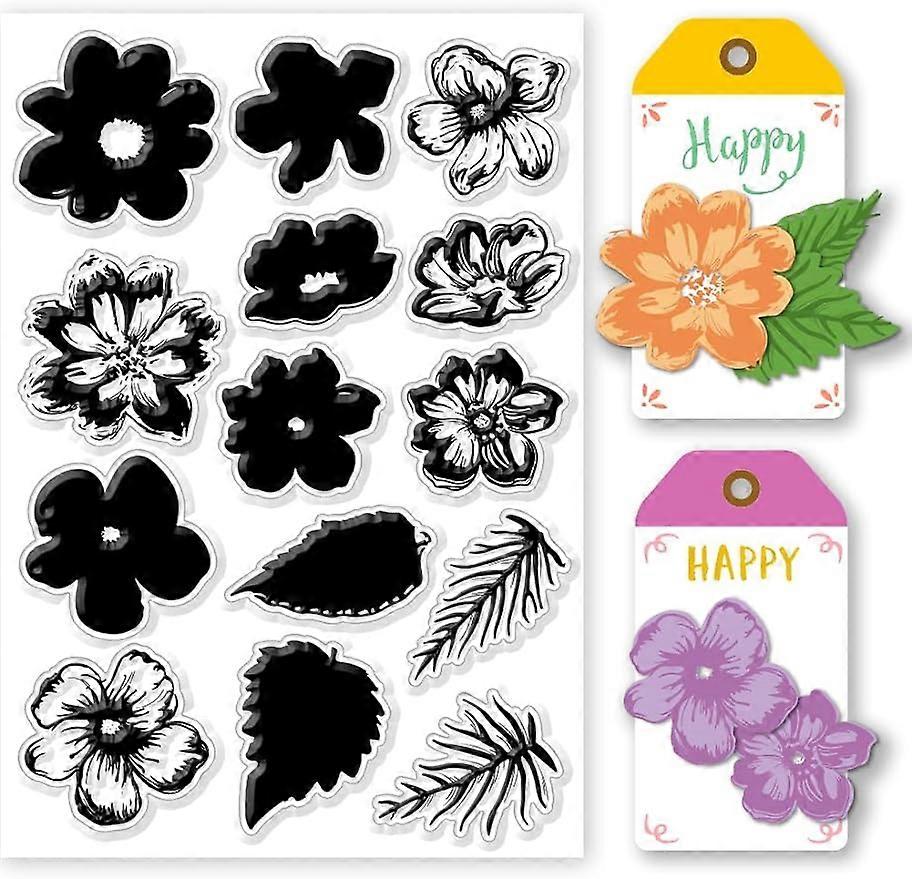 1Sheet Whirlwind Flowers Silicone Clear Stamp Seals