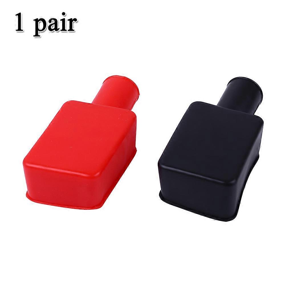 2pcs Positive Car power connector Battery Terminal Insulating Cap Straight Square Cap Rubber Cover Protector Universal Wire