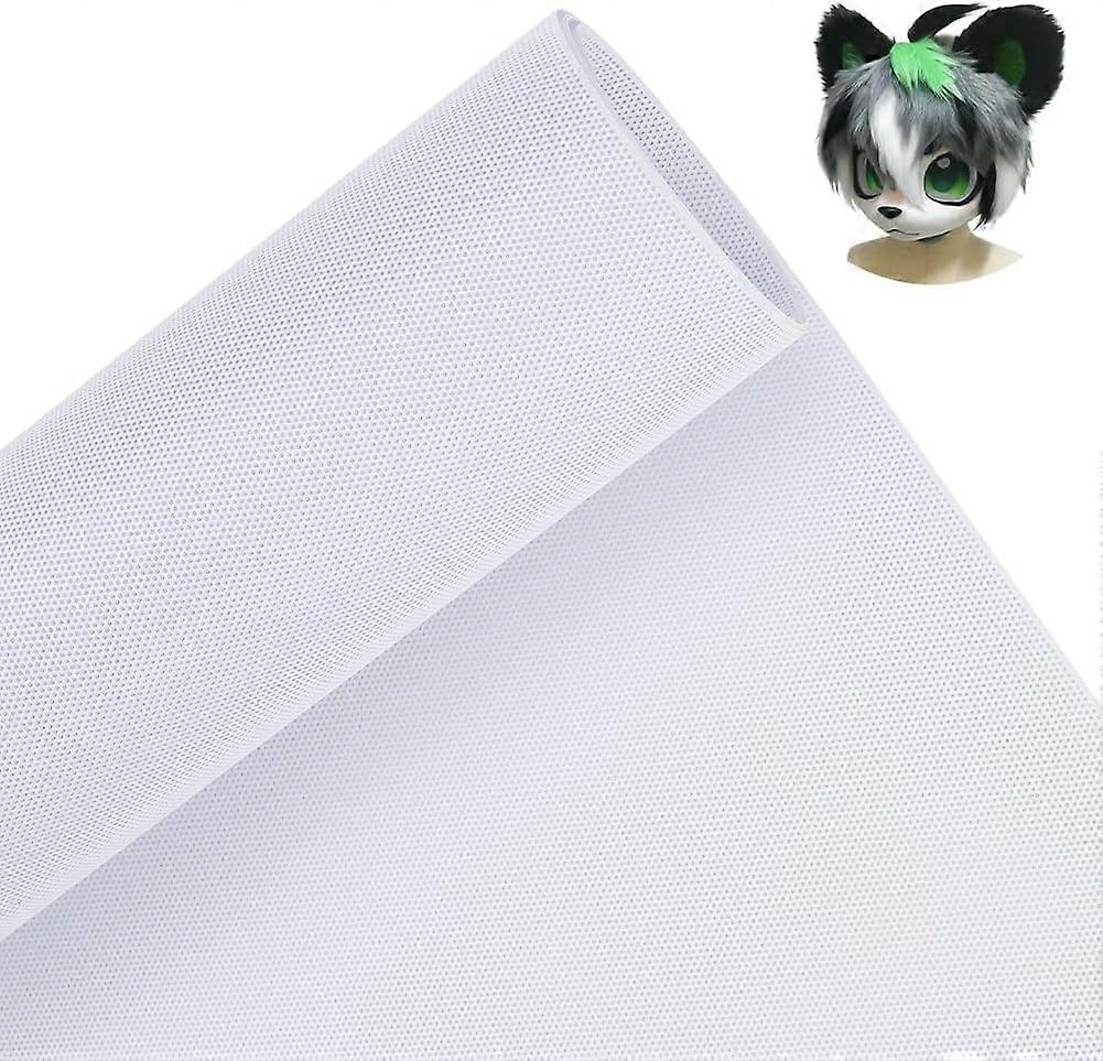 Custom Fursuit Eye Mesh 39x11.8inch White PVC Net 0.45mm Thick Waterproof Printable Mesh for Furries Cosplay Props Fursuits Craft Making Hole: 0.5mm