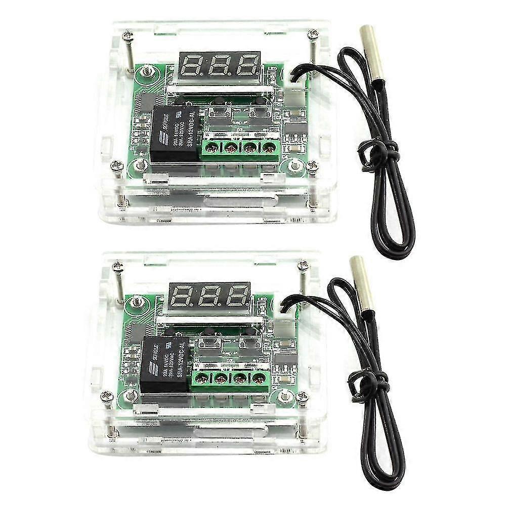 2x W1209 Dc 12v Thermostat Temperature Control Switch Thermometer Controller With Digital Led Displ