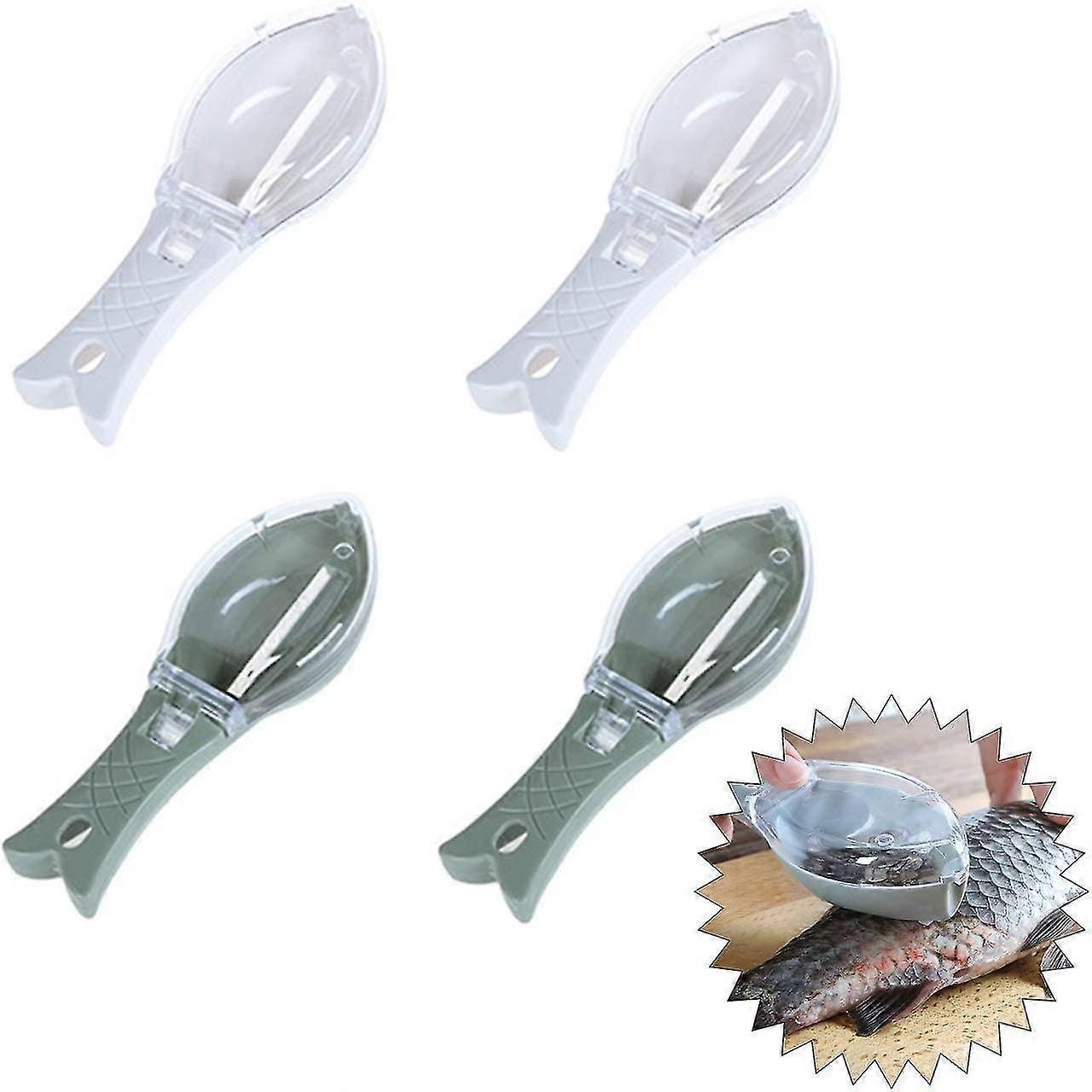 4 Pcs Fish Scaler, Fish Scale Scraper, Fish Scraping Scale, Effectively Remove Fish Scales