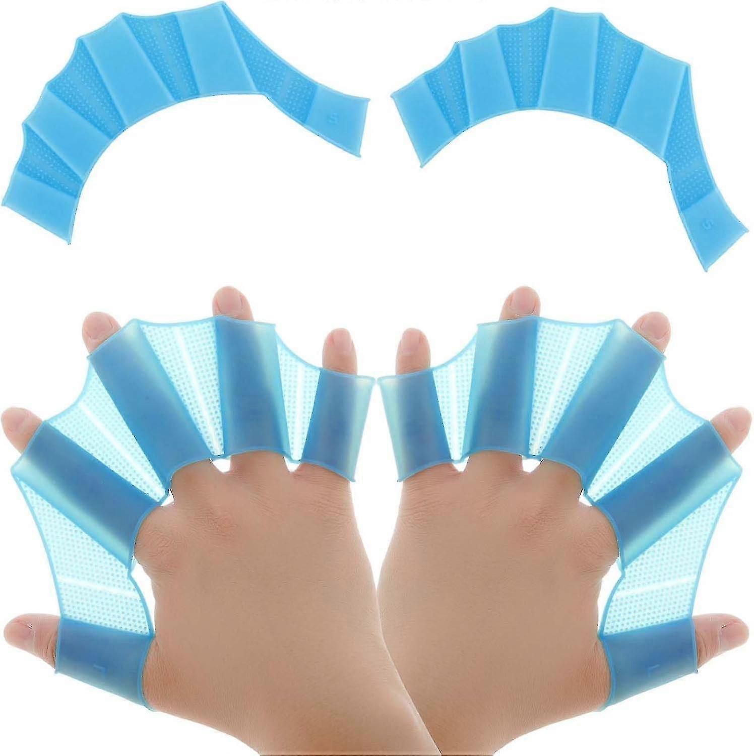 2 par silikon simhandskar, simhud sim träningshandskar, finger groda typ vattenmotstånd paddelfenor för simträning