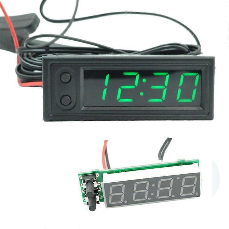 Mini Car Digital Clock Thermometer Voltmeter 3 IN 1 LED Display Digital Timer Voltmeter Interior Electronic Accessories