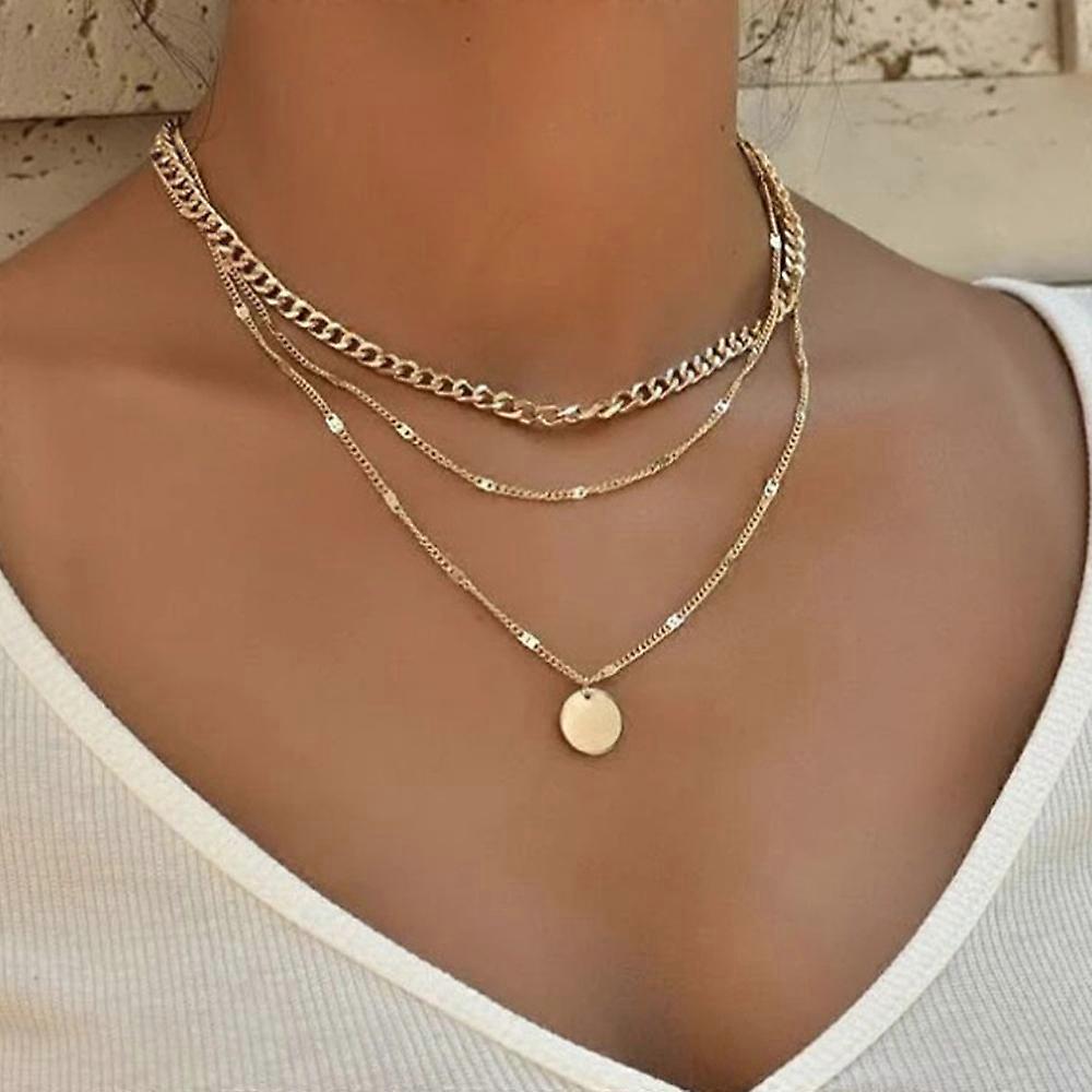 Thick Chain Necklace Multi-layer Best Gifts Adjustable Alloy Chain with 5CM Extender