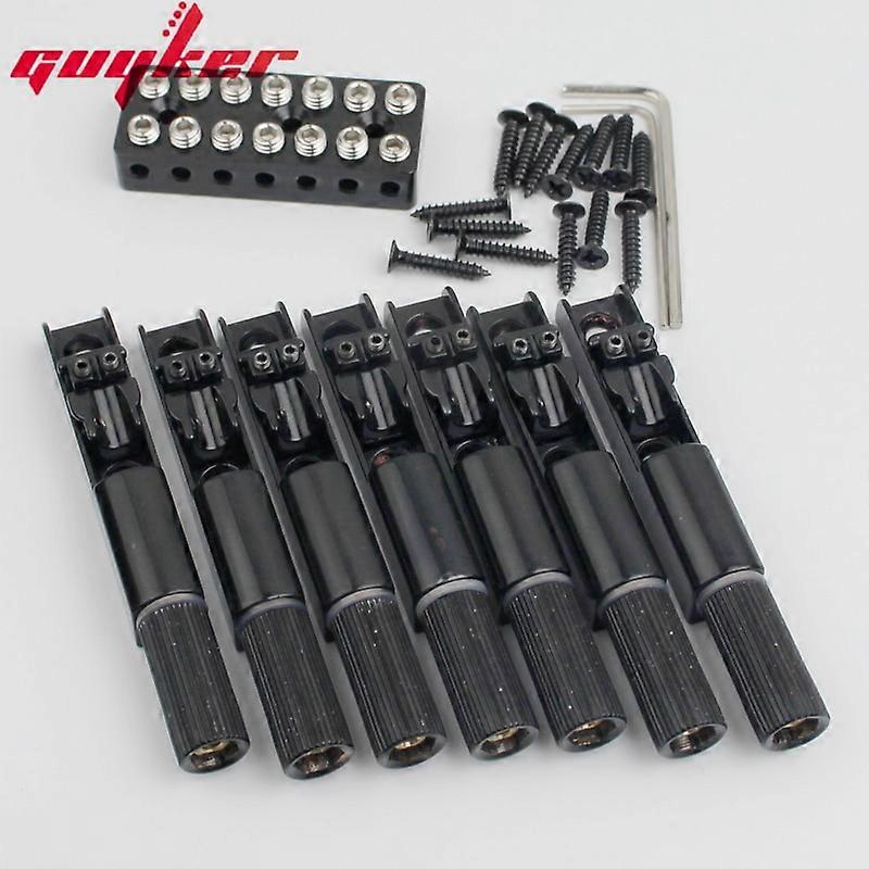 6/7/8 Stück Single String Fan Guitar Bridge Headless Fixed Fanned Stege für E-Gitarre schwarz
