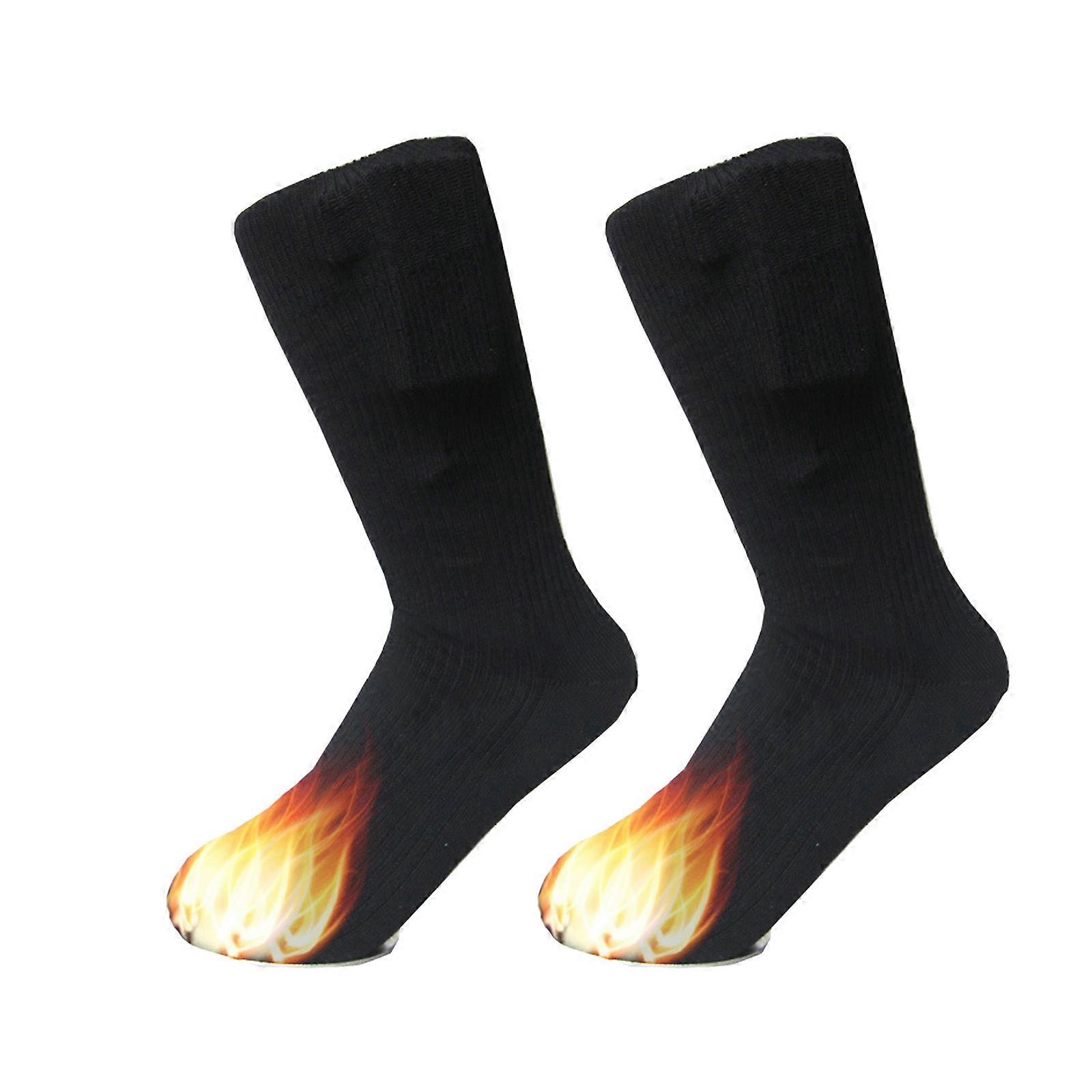 Electric heated socks, cotton double-layer heated socks, powered by two or three battery packs, heated socks on the back of the toes, outdoor heating 
