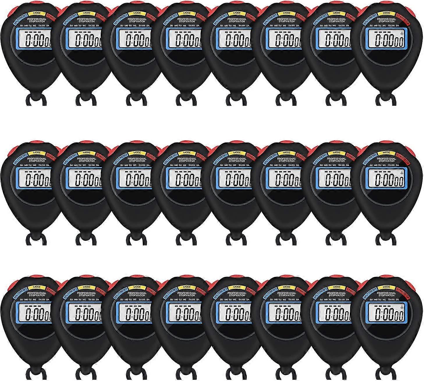 Almi 6 Pack Multi-function Electronic Digital Sport Stopwatch Timer, Large Display Gift