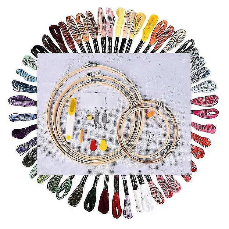 اليد التطريز دي المواد 50 لون الموضوع + اليد التطريز تمتد طوق كيت + التطريز إبرة كيت