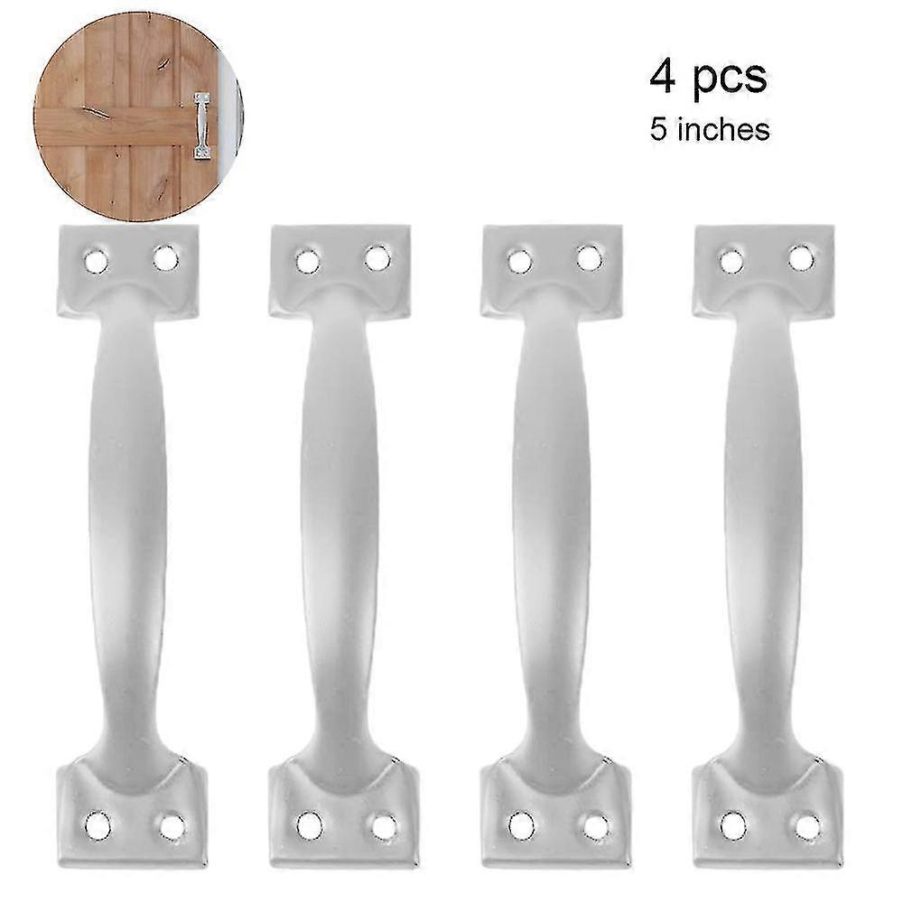 4 Pieces Barn Door Handles, Door Handles Rustic Gate Handle--silver