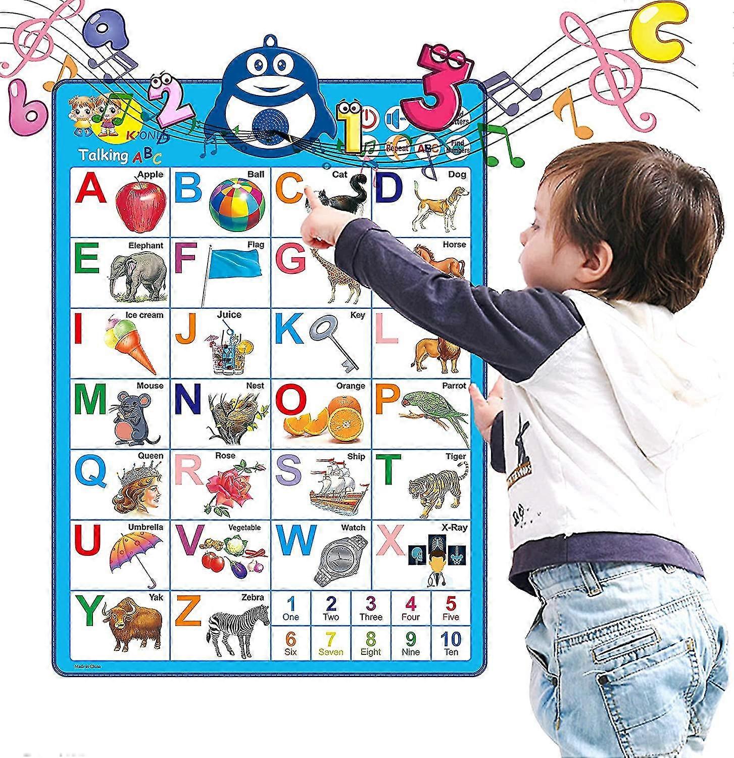 Electronic Interactive Alphabet Chart For Toddler, Talking Alphabet Poster