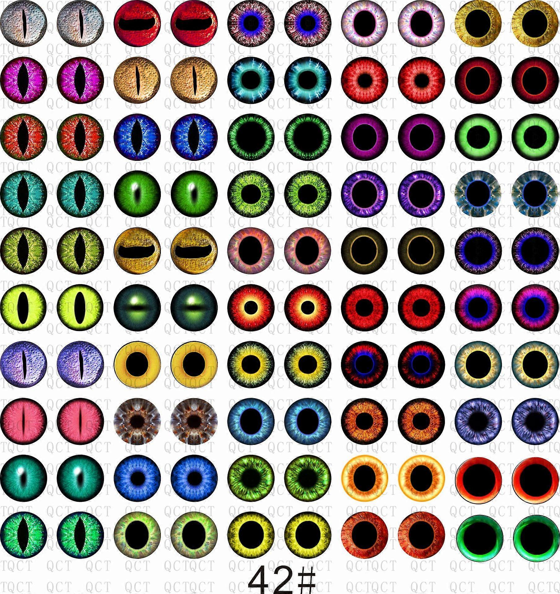 100PCS Owl Snake Lizard Animal Eyes Glass Cabochon for Clay Doll Making Sculptures Props Craft DIY Findings Jewelry Making