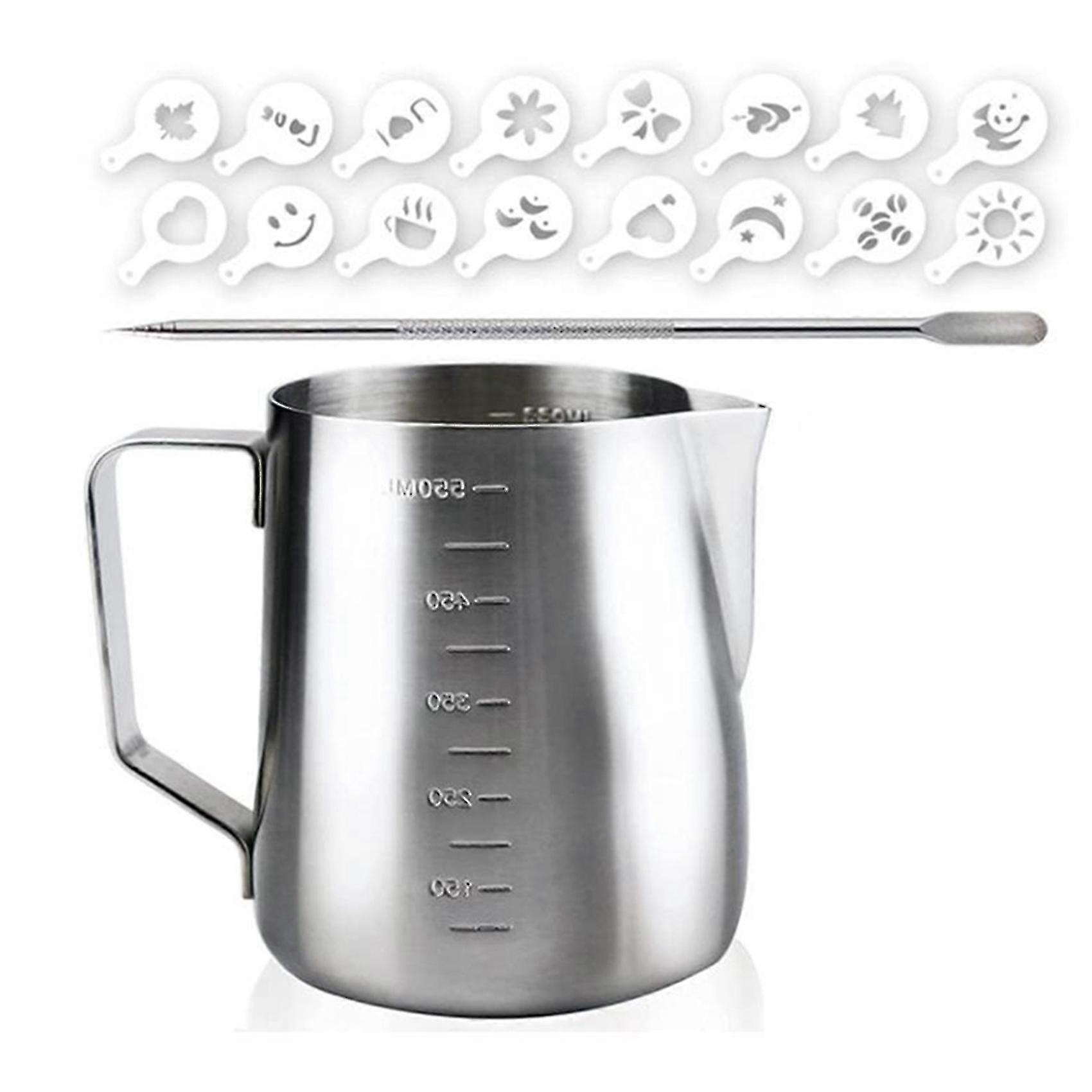 20oz Milk Effervescent Pot With Measurement,steam Pot For Coffee Cappuccino Latte Art Perfect For E