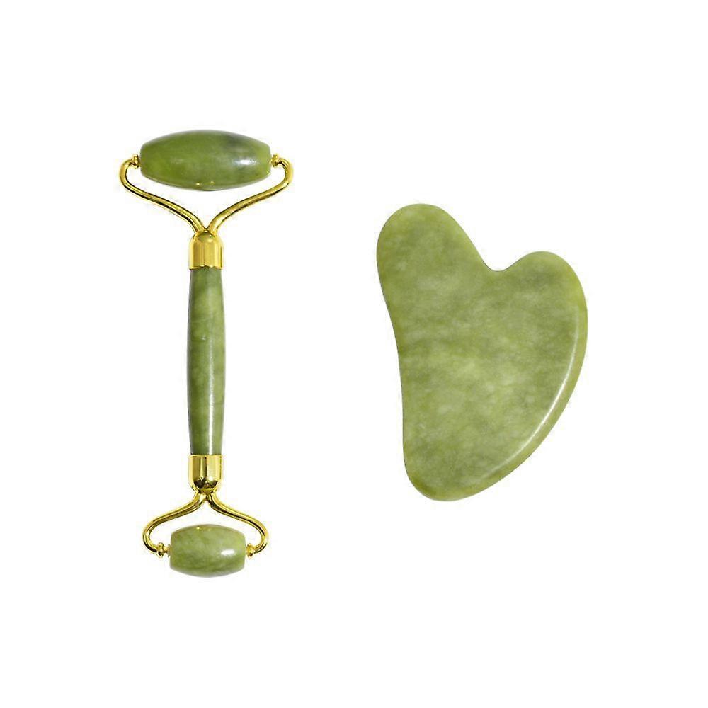 Gua Sha Massage Set, Advanced Facial Roller, Green