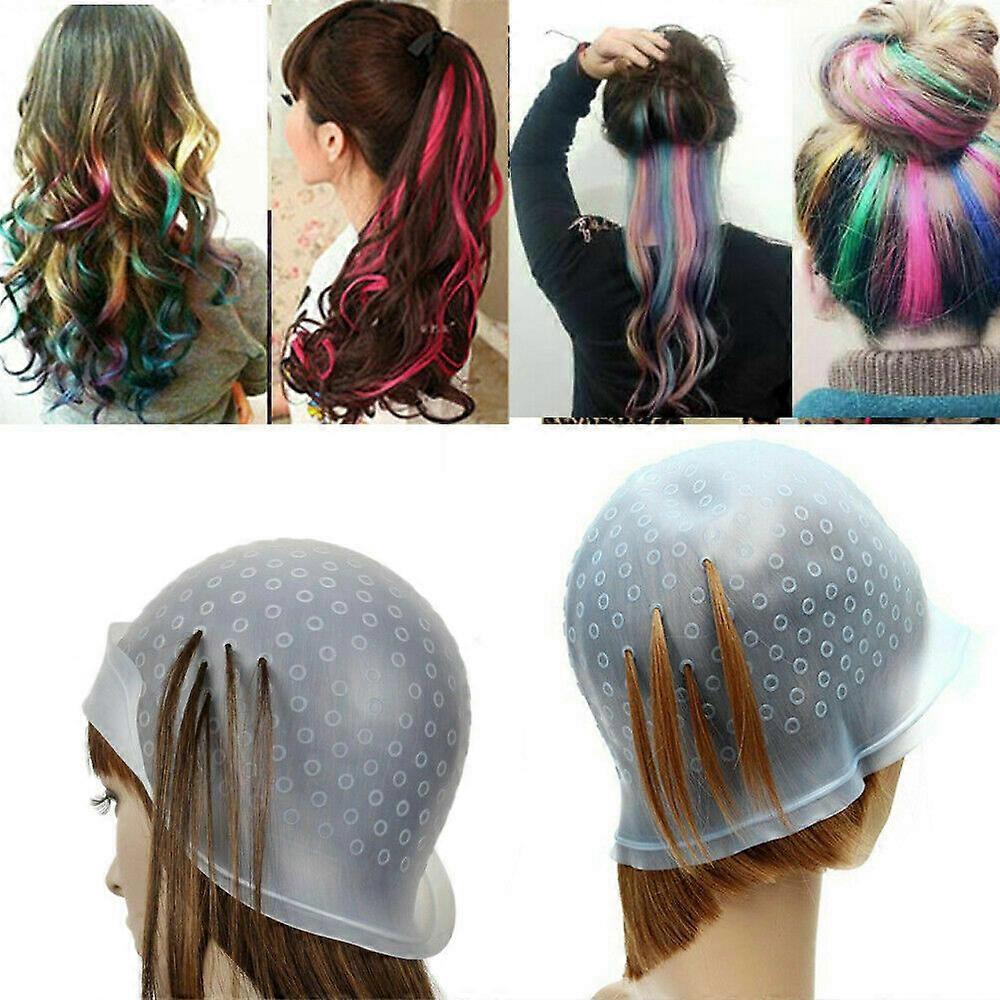 Reusable Hair Colouring Highlighting Dye Cap and Hook Frosting Tip