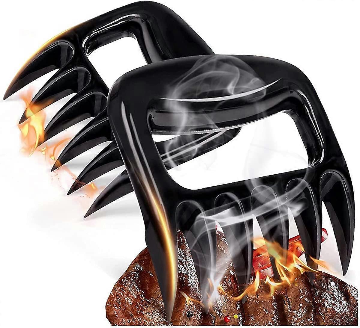 Meat Fork, Meat Claws 2 Bear Paws Meat Beard Cook Tools Accessory Set, for Pulled Aork Pulled Pork Shredders Grilling Meat for BBQ (Black)