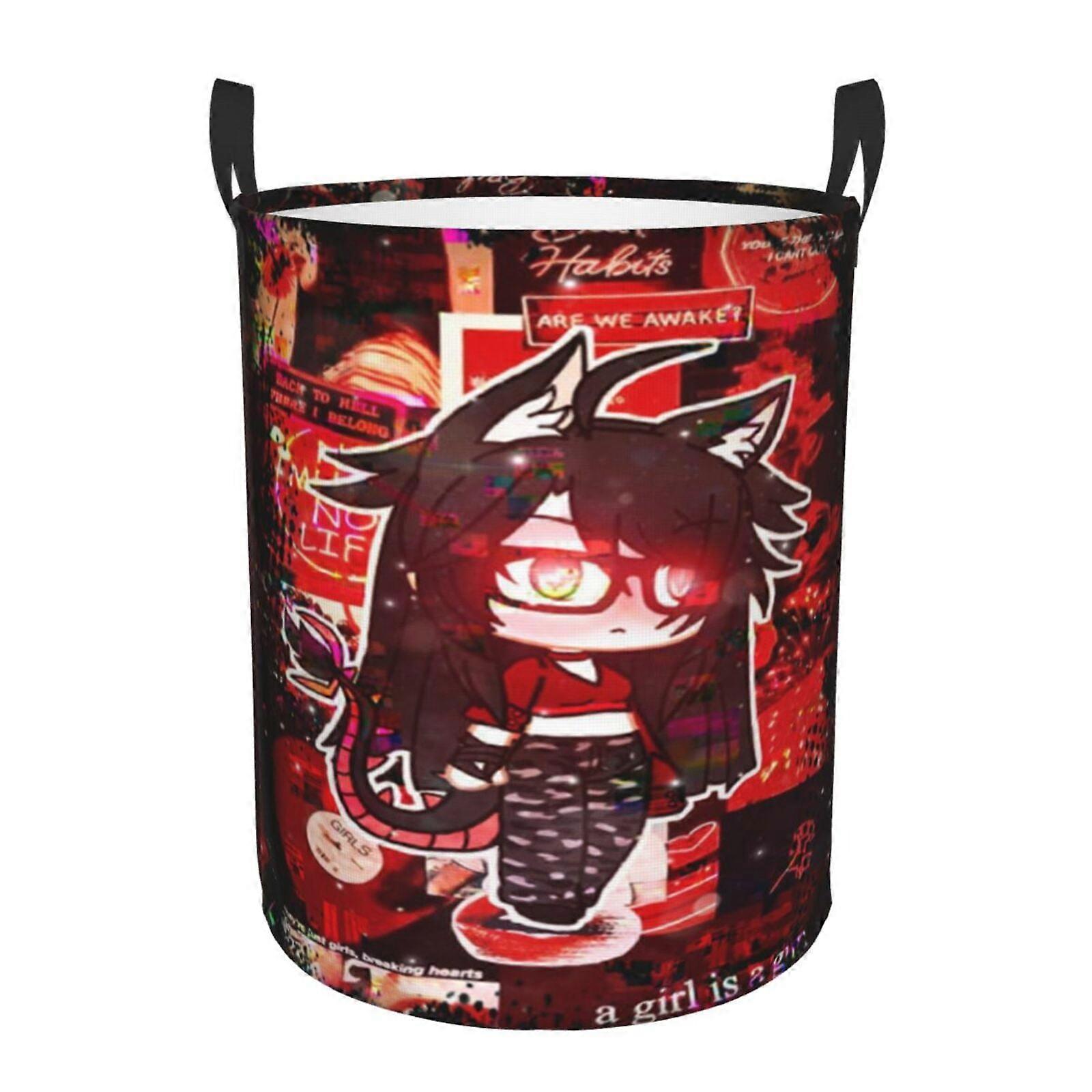 ギャラクシーガチャライフ3Dグラフィック炎ランドリーバスケット火炎服ハンパー収納ハンドル付き-SYS28862