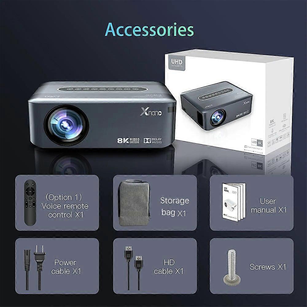 Android 9.0 8K Real 300ANSI Projector 2.4G&5G wifi BT5.0 12000 Lumens Electronic trapezoidal correction Entertainment