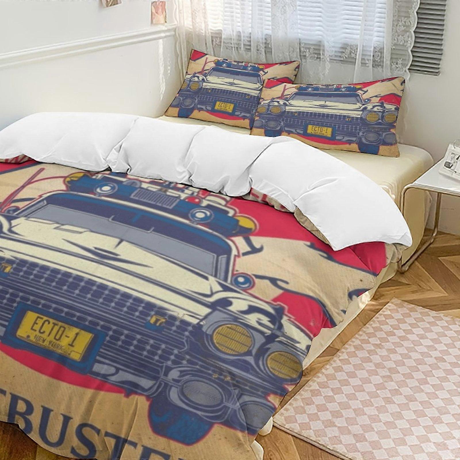 v7049 Lakan Sängkläder Vintage GHOSTBUSTERS Täcke Set Mjuk 3 st Twin sängkläder set tjockare för hela säsongen, 1 täcke 2 kudde Shams säng hon