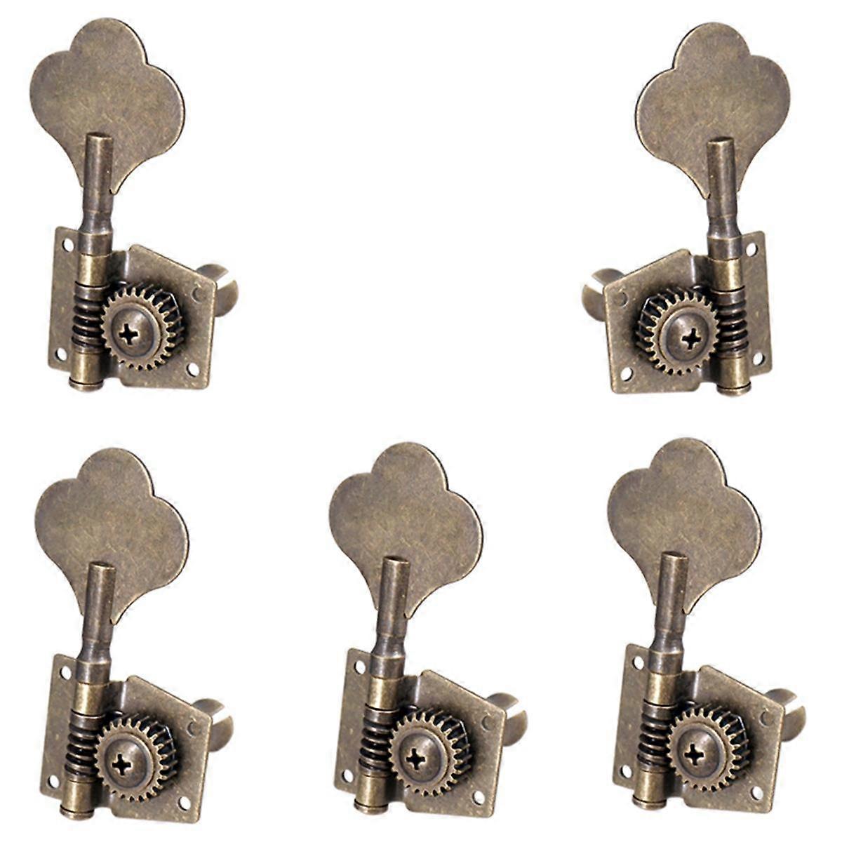 5Pcs Guitar Vintage Open Tuning Key Pegs Machine Heads Tuners 1L4R for 5 Strings Bass