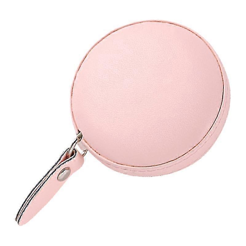 150cm Retractable Tape Measure With Round Faux Leather Case Pocket Size Portable Dual Sided Ruler Measurement Tool