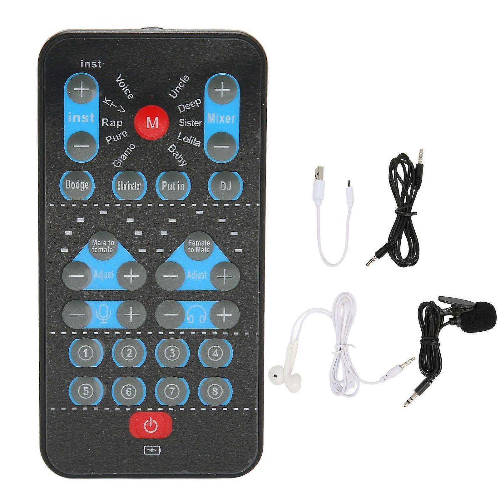 Mini Voice Changer Support Multi Languages Sound Card Voice Changer with 8 Sound Effects for Mobile Phone Computer
