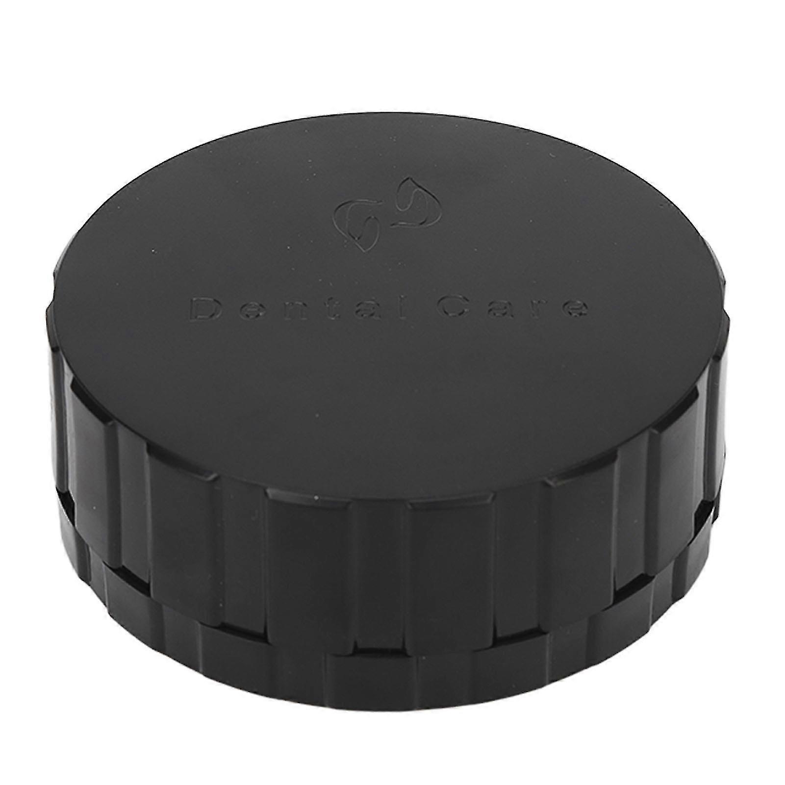 Black Reusable Round Denture Storage Box with Spare Pad - Denture Veneer Processing Box