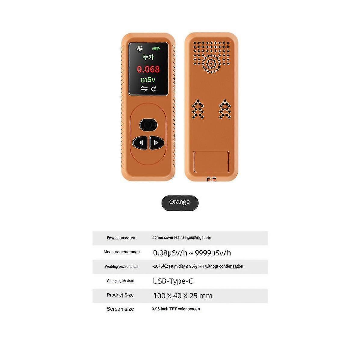 Geiger Counter Nuclear Radiation Detector Personal Dosimeter X -rays Detector Radioactive Tester Alarm-orange