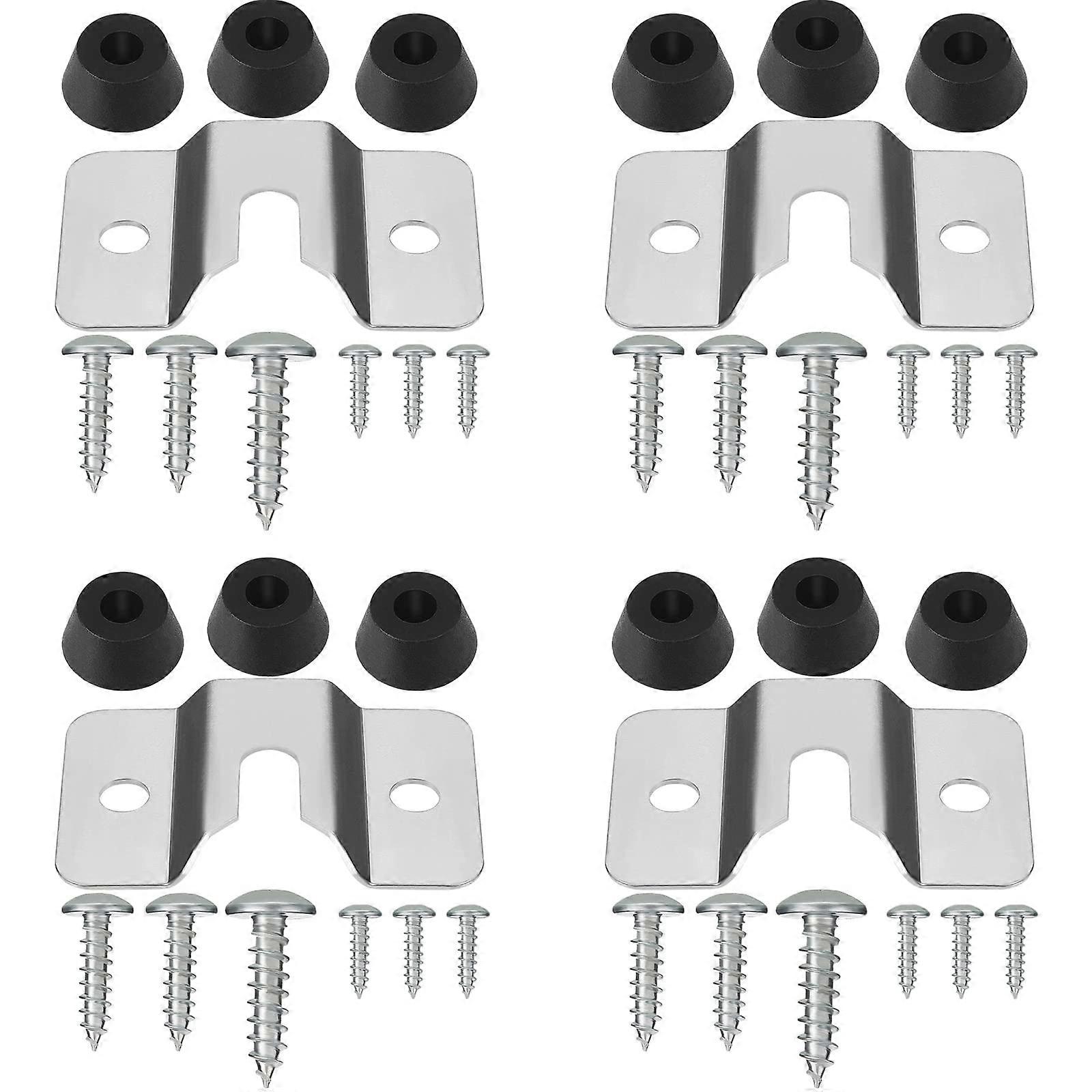 4 Sets Dartboard Mounting Bracket Wall Bracket for Hanging Dartboard Stainless Steel Dart Holder Replacement for Mounting Dartboard