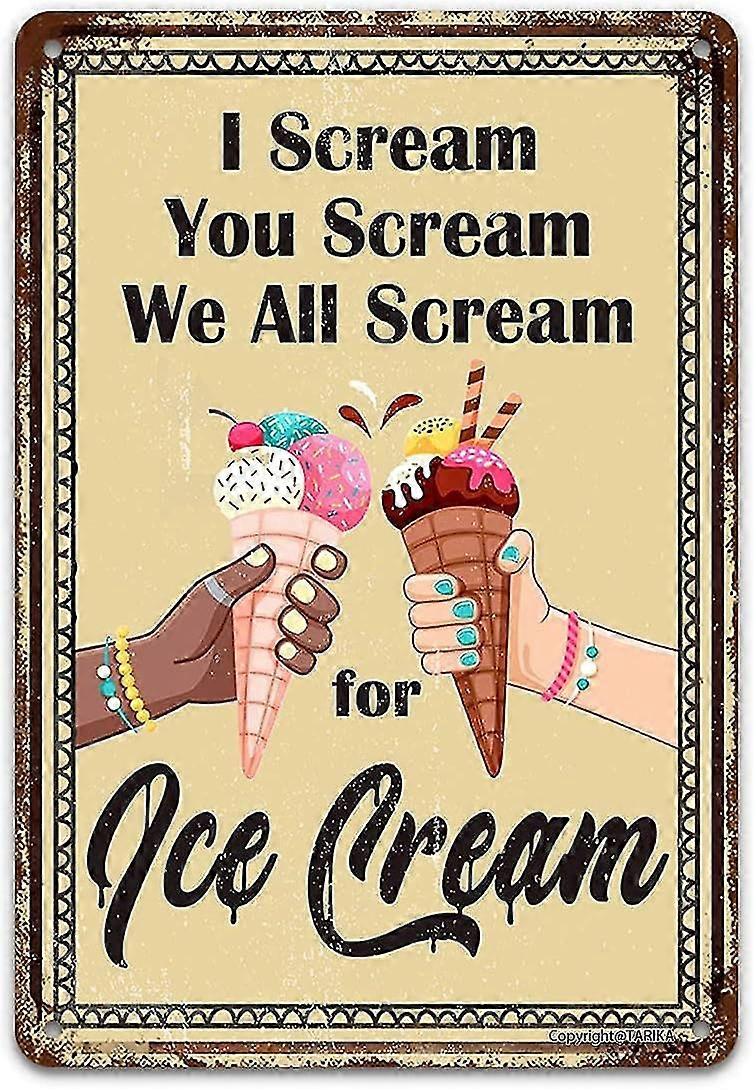 Ice Cream Tin Sign, Don't Let Your Ice Cream Melt While You're Counting Someone Else's Sprinkles Ret
