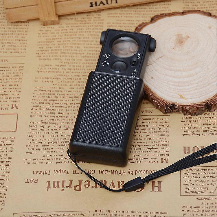 Portable Pocket Magnifying Glass Illuminated Reading Magnifier with LED Telescoping Magnification Lens 30X 60X Electronic Optical Magnifier with UV L