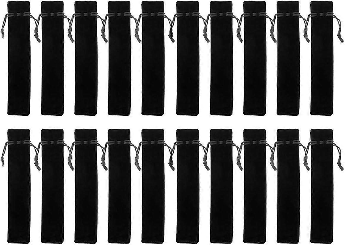 20 Pack Simple Pen Pouches with Drawstring in Elegant for Fountain Pen, Pencil, Ballpoint Pen