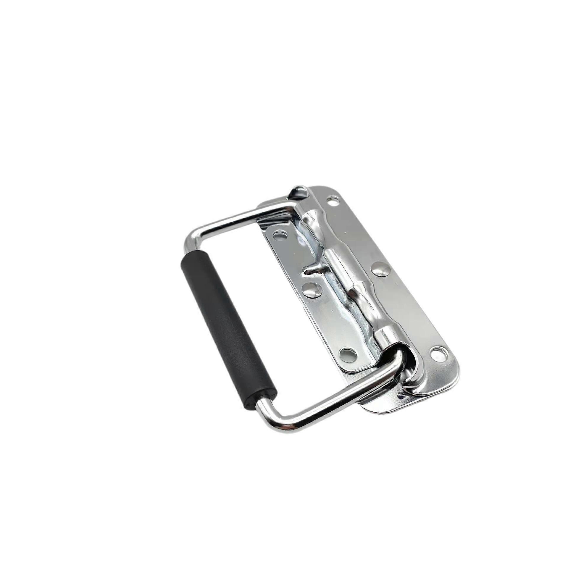 Spring Folding Handles, 2Pcs Silver Metal Folding Handle, Integrated Handle for Tool Box Hardware Storage Box