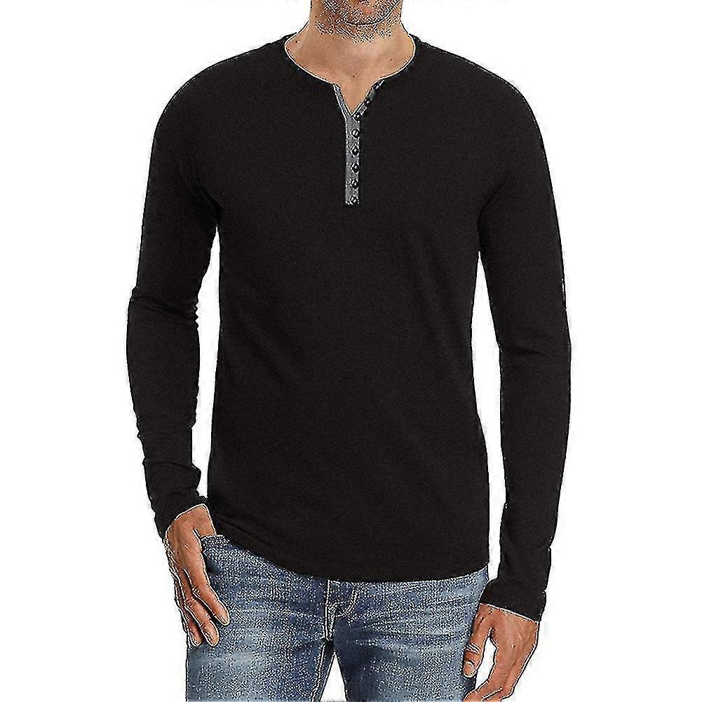 Férfi gombos hosszú ujjú póló