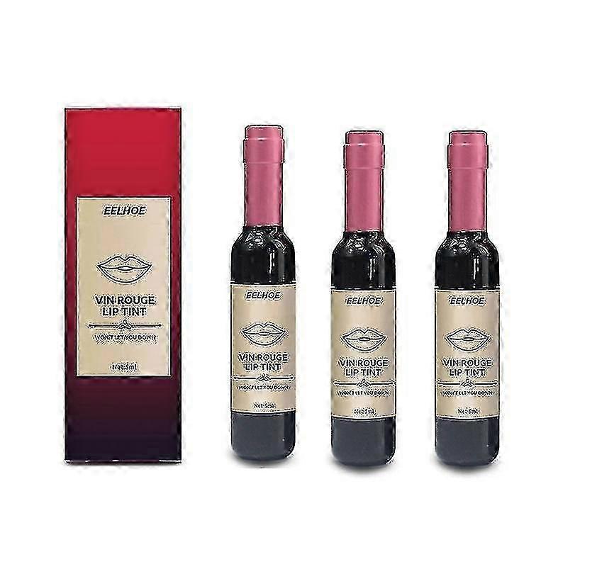 Rotweinflasche Lippenglasur Farbstoff Lippe Flüssigkeit Lipgloss Feuchtigkeitsspendend Kein Verblassen Rotweinflasche Lippenstift Make-up Velv