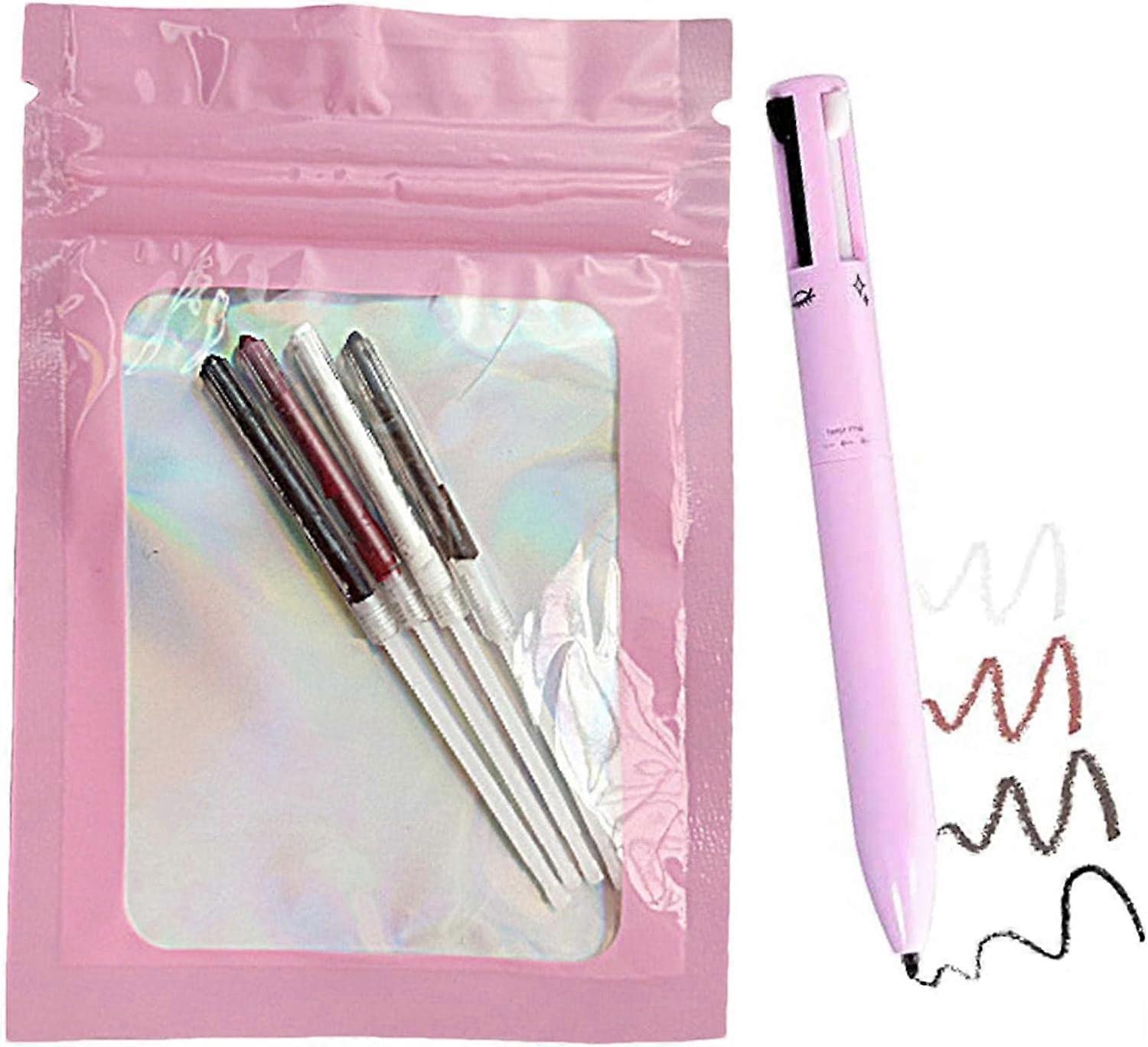 4 In 1 Makeup Pen,Makeup Pen,Makeup Tool For Eyeliner Brow Lip Liner Highlighter,4 Color Multi-function Makeup Beauty Pen For Eyeliner, Brow, Lip Line
