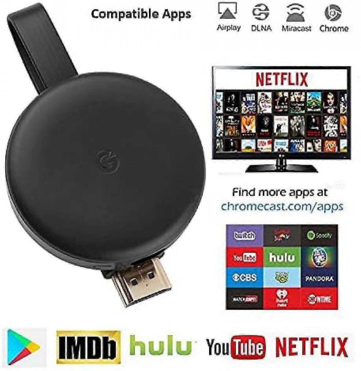 Wireless Display Receiver Converts 1080p Hdmi Wifi Media Streamer Adapter Support Chromecast Youtube Netflix Hulu Plus Airplay Dlna Tv Stick For Andro