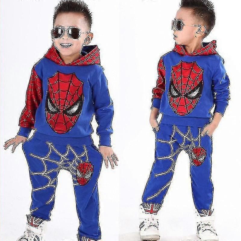 Spiderman Träningsoverall Hoodie Sweatshirt Byxor Set Outfit Kläder-