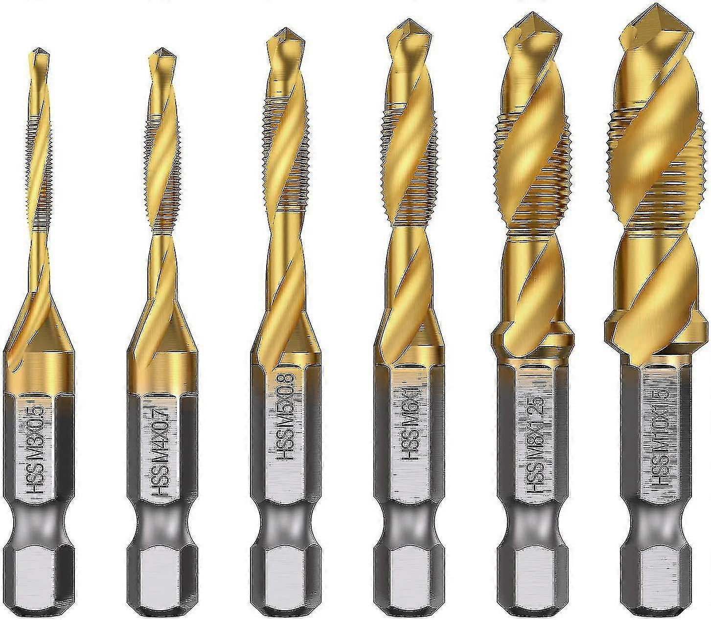 6 Pcs Metric Thread Tap Combinat Tap M3-m10 Combinat Ing Taps