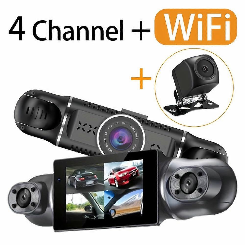 360 Degree Car DVR Dash Cam with Wifi - 4 Cameras, 4 Channel Full HD Video Recording - Enhanced Safety and Security for Your Vehicle