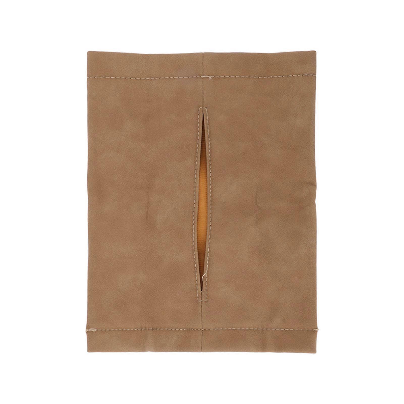 Car Tissue Holder Soft Plush Wipes Case Odorless Napkin Dispenser for Visor Backseat Khaki