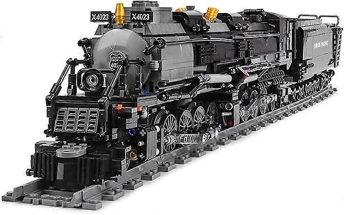Steam model train building blocks, build train building blocks set, large locomotive display toy with train track, top gift for train lovers