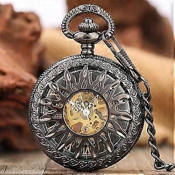 Horloges Pocket Romeinse cijfers zwarte hand opwindbaar mechanisch horloge