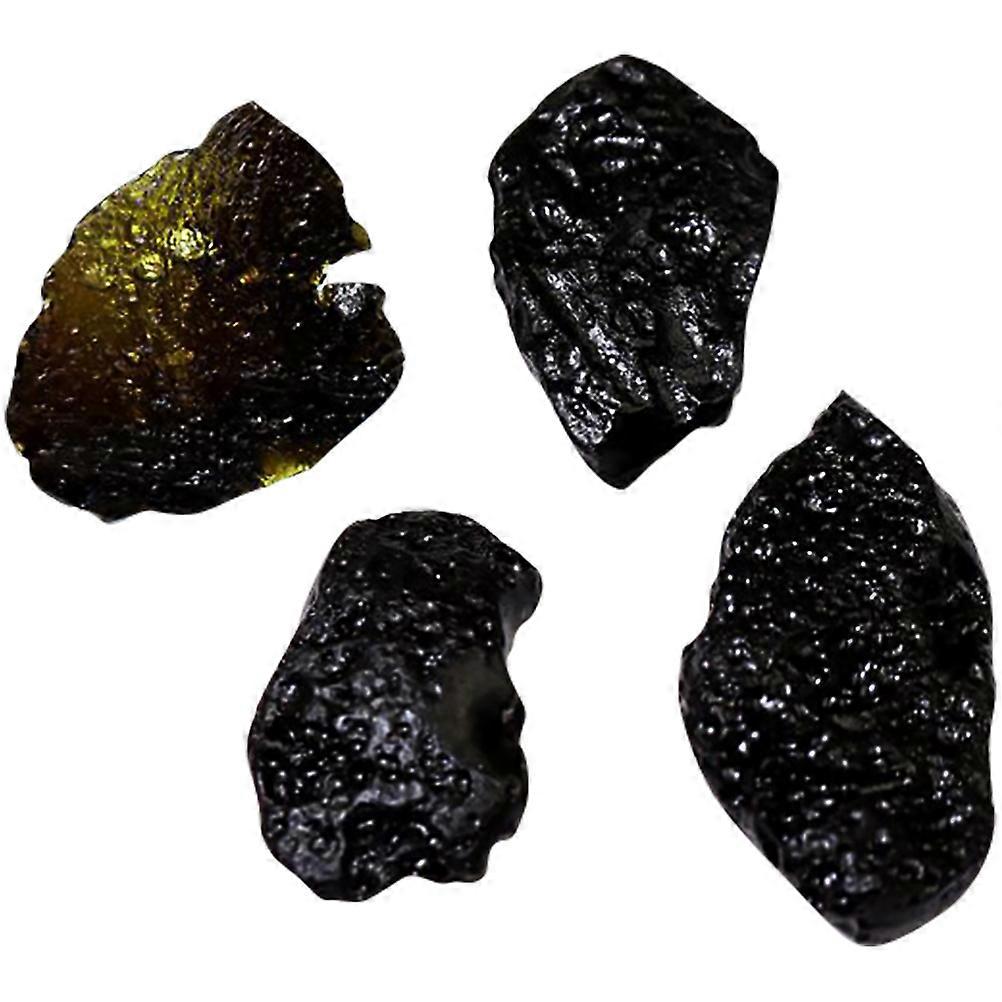 4pcs Tektite Specimens Real Meteorite from Space Science Ornament for School