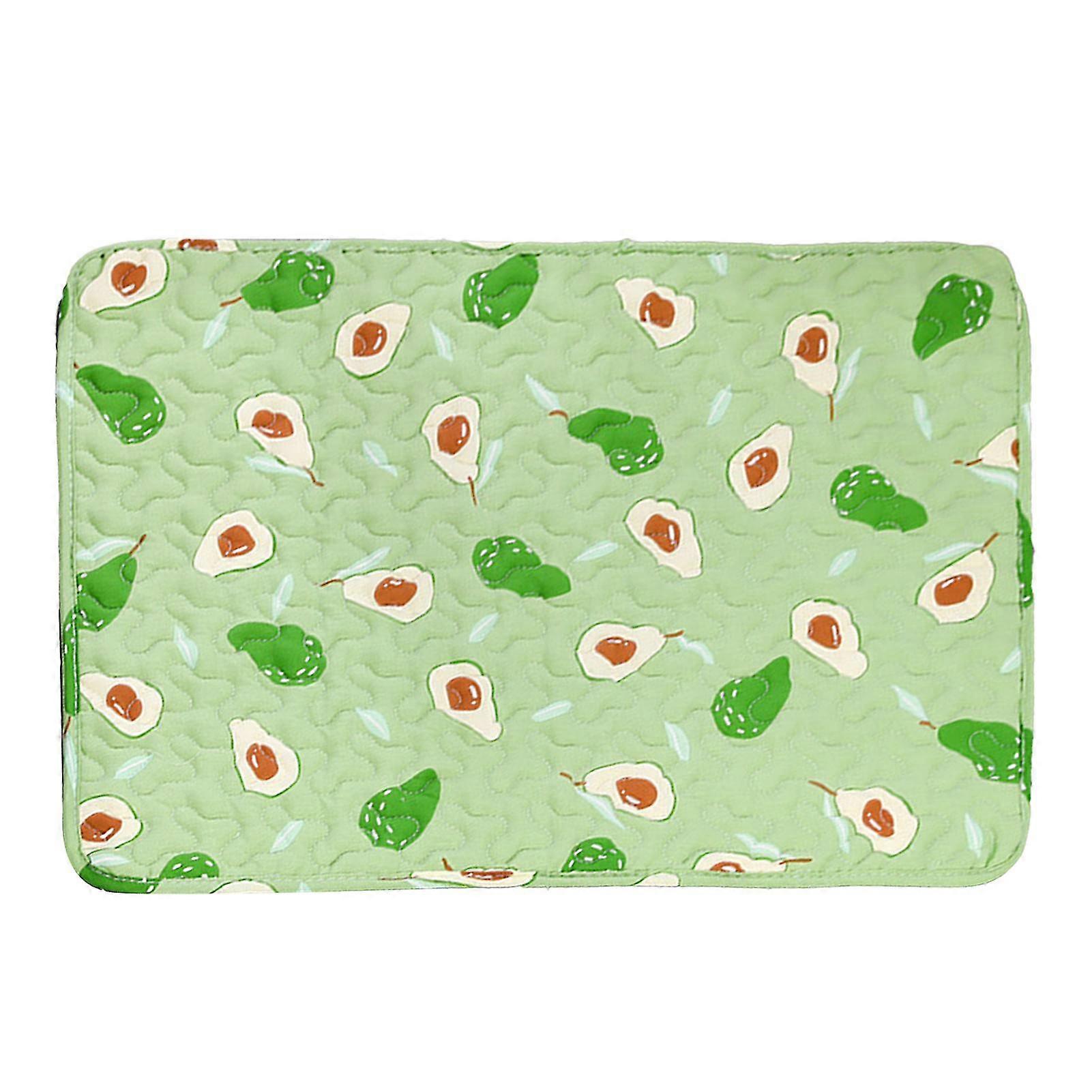 Green Avocado Pet Mat 40x30cm Soft Comfortable Dog Bed Four Seasons Universal Scratch Resistant Cotton (Up to 4kg8.8lb)
