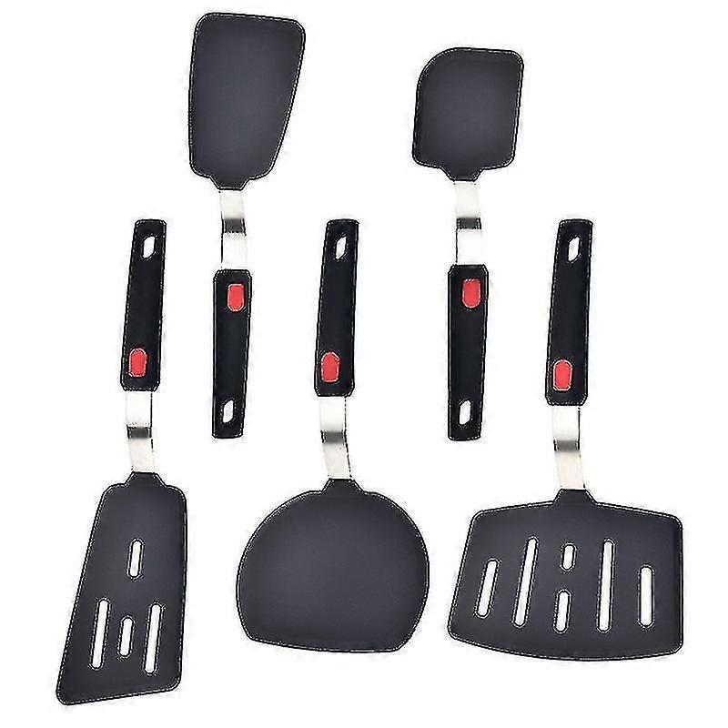 Nonstick Cookware Kitchen Silicone Turner Spatula Leaking Scoop 5 Pcs