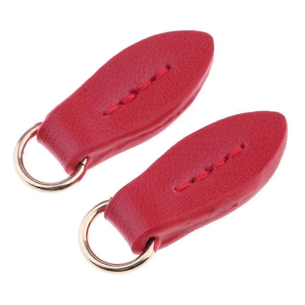 10x 2pcs Leather Zipper Puller Replacement Slider For Wallet Purse Bag Red